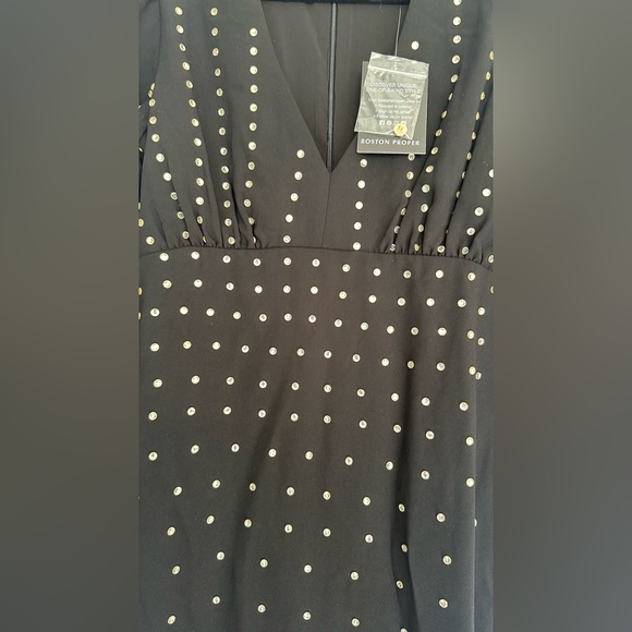 Boston Proper Crystal Embellished V Neck A Line Dress- Brand New - Picture 12 of 13